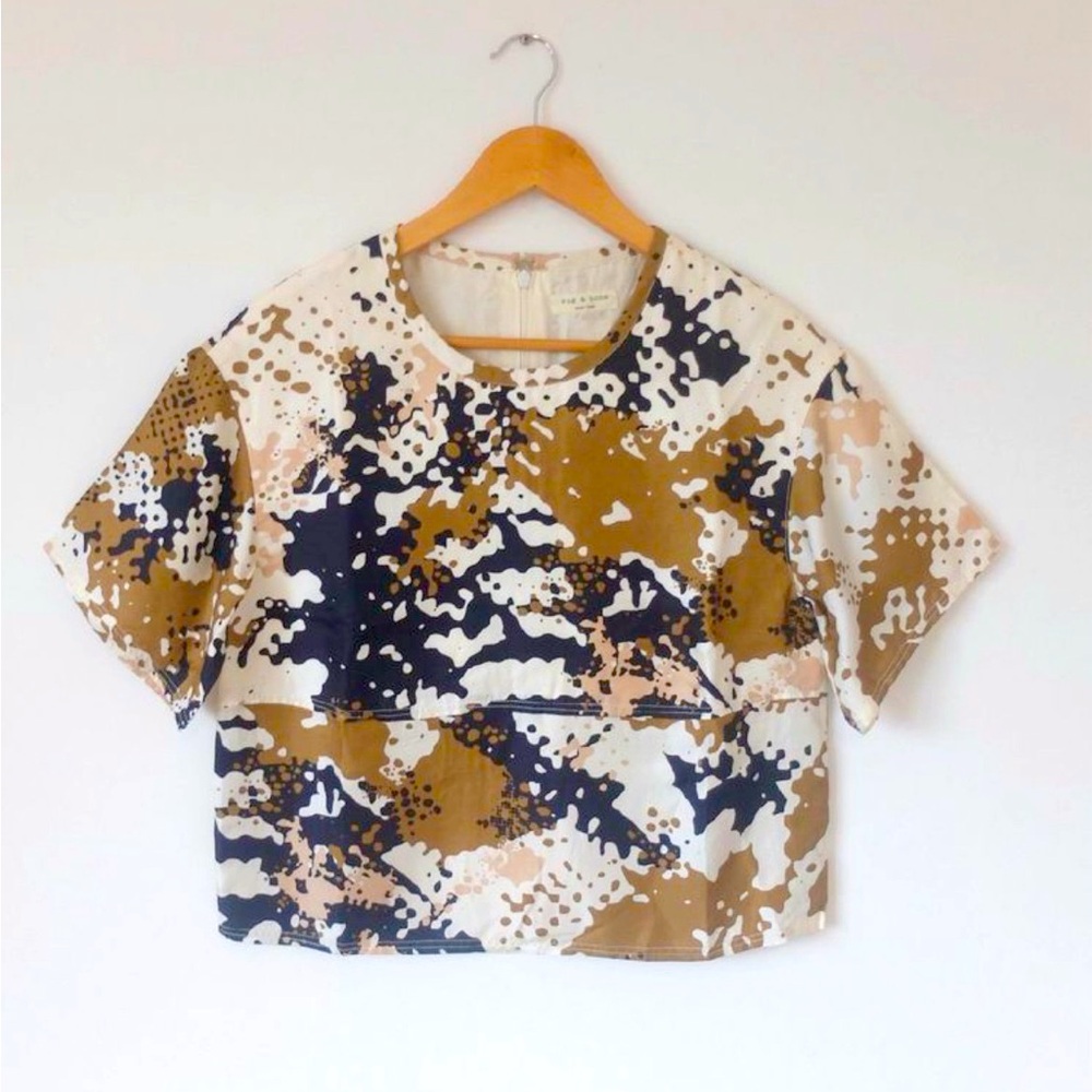 Rag & Bone Remson Silk Camo Blouse